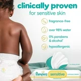 Pampers Sensitive Baby Wipes, Fragrance Free, 16