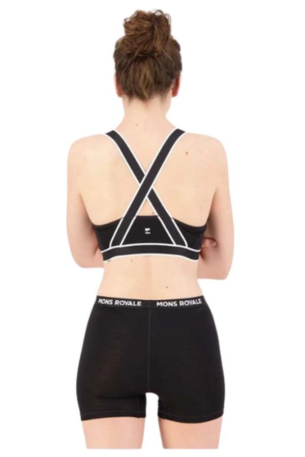 Mons Royale Stella X-Back Womens Bra - Logo Black - L