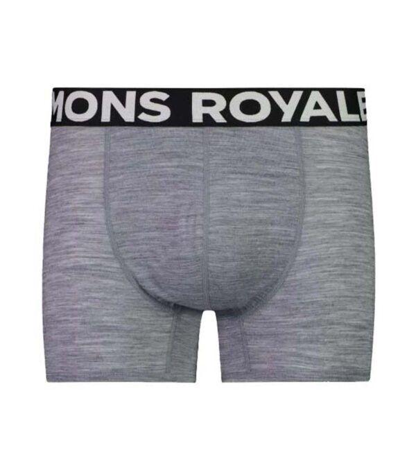 Mons Royale Hold 'em Shorty Mens Boxers - Grey Heather - L