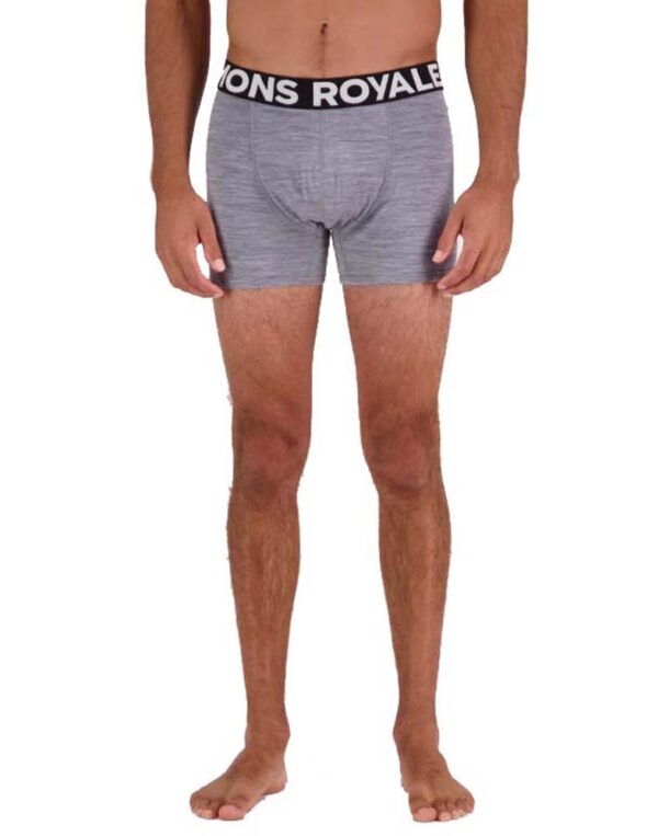 Mons Royale Hold 'em Shorty Mens Boxers - Grey Heather - L