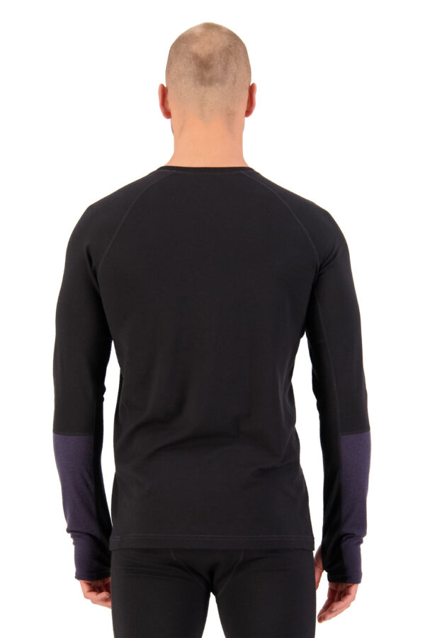 Mons Royale Olympus Mens Merino Long Sleeve Top - Black/9 Iron - L