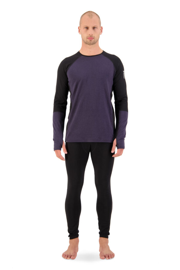 Mons Royale Olympus Mens Merino Long Sleeve Top - Black/9 Iron - L
