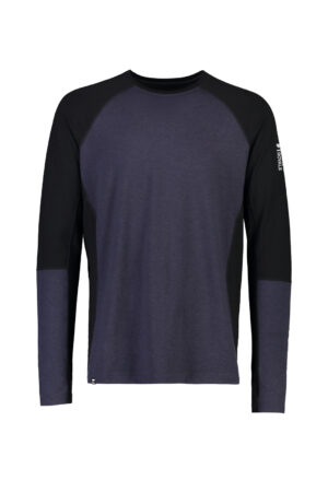 Mons Royale Olympus Mens Merino Long Sleeve Top - Black/9 Iron - L