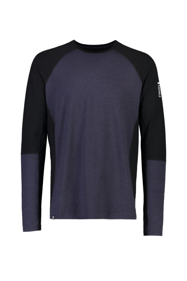 Mons Royale Olympus Mens Merino Long Sleeve Top - Black/9 Iron - L