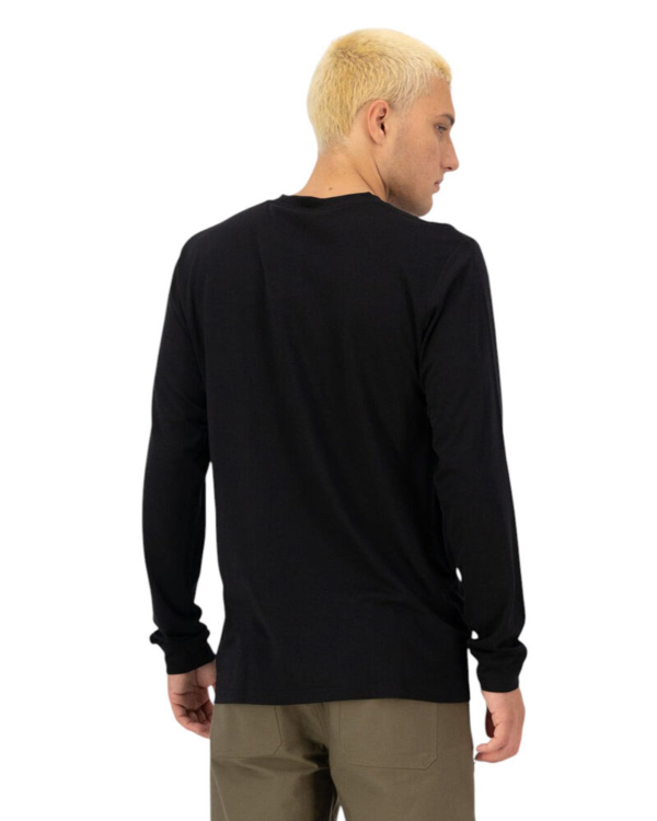 Mons Royale Icon Classic Mens Merino Long Sleeve T-Shirt - Black - L
