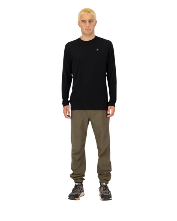 Mons Royale Icon Classic Mens Merino Long Sleeve T-Shirt - Black - L