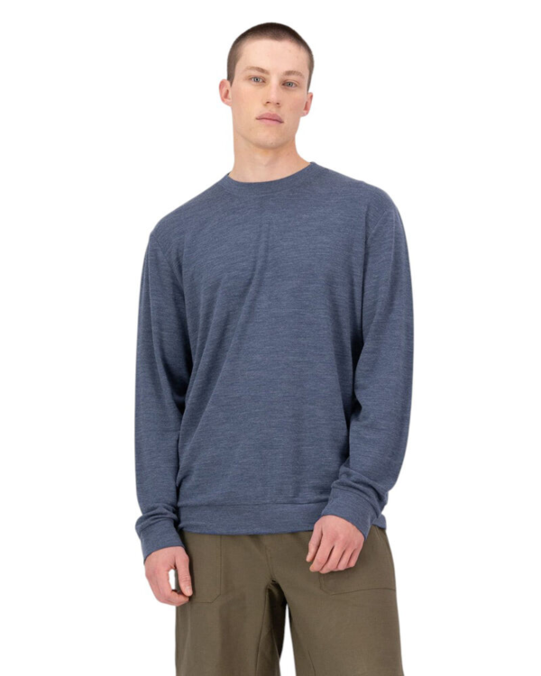 100818-1171-414-L (1) Mons Royale Horizon Mens Merino Long Sleeve Crew T-Shirt - Navy - L