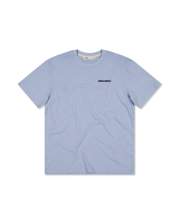 100862-1282-928-L Mons Royale Yonder Mens Merino Organic Cotton T-Shirt - Frost - L