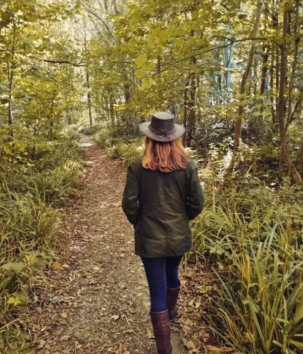 1062br (1) Barmah Foldaway Oiled Leather Hat - Dark Brown - L