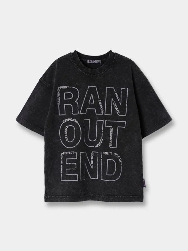 Washed Design T-Shirt For Boys 4-8 Years