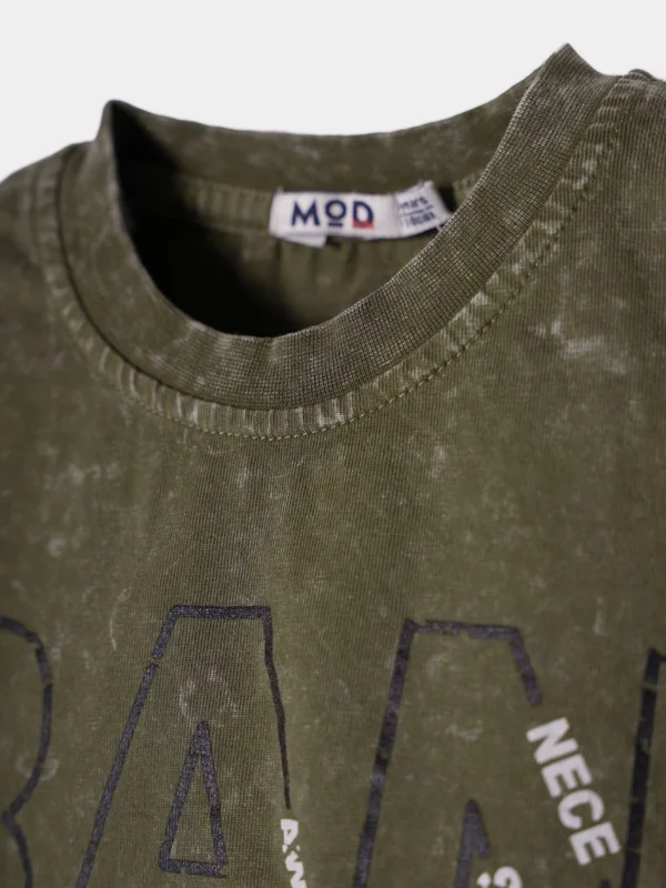 Washed Design T-Shirt For Boys 4-8 Years