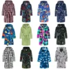 Children's Winter Printed Fleece Bathrobe With Hooded
