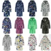Children's Winter Printed Fleece Bathrobe With Hooded