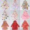 Children's Winter Printed Fleece Bathrobe With Hooded