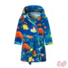 Children's Winter Printed Fleece Bathrobe With Hooded