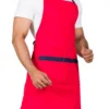 6800901432afc900e22ffd35_lg Red/Navy Kitchen Bib Apron With Pocket
