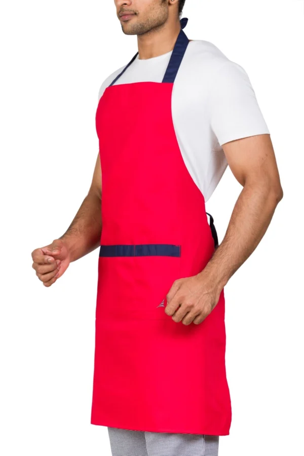 6800901432afc900e22ffd62_lg Red/Navy Kitchen Bib Apron With Pocket