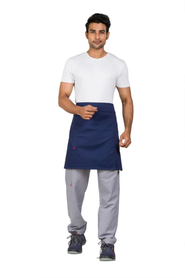 Navy Waist Apron With Pocket