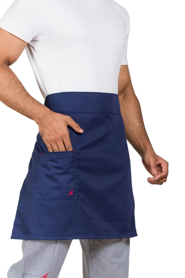 Navy Waist Apron With Pocket