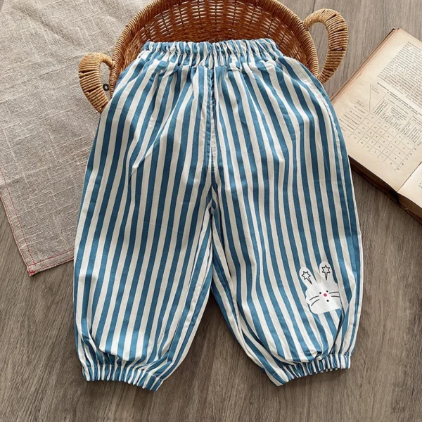 Chic Blue And White Striped Pants