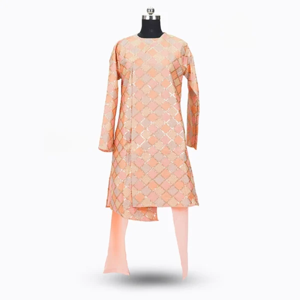 684fbc03a31bc4096d8db9a9_lg Peach Royale Kurta Set