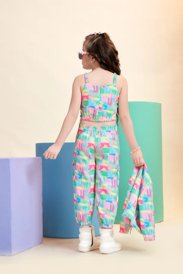 Stylish Multicolour Girls Cotton Casual Set