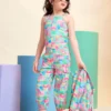 Stylish Multicolour Girls Cotton Casual Set
