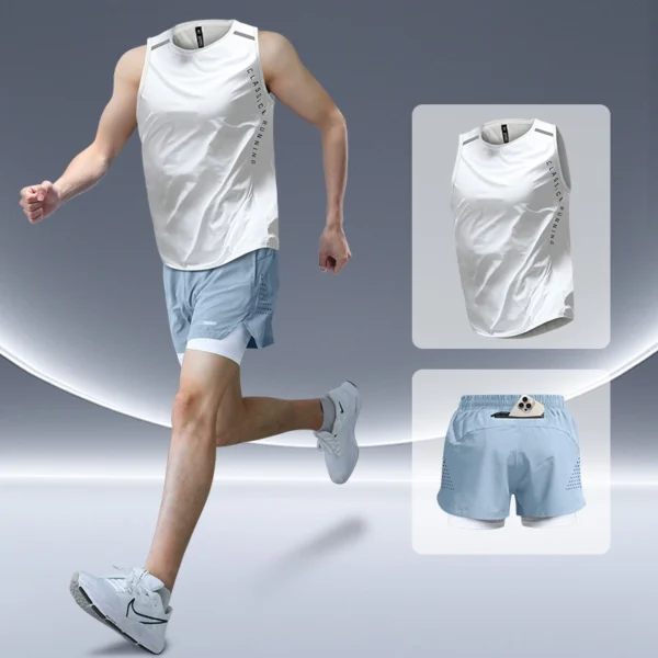 Men's Sport Running Vest Set