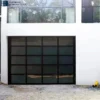 High Quality Frameless Automatic Garage Door With Glass Windproof Frosted Glass Overhead Garage Doors For Exterior Design