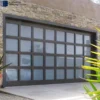 High Quality Frameless Automatic Garage Door With Glass Windproof Frosted Glass Overhead Garage Doors For Exterior Design