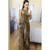 Sleeveless Sequined High Waist Ladies Casual Jumpsuit