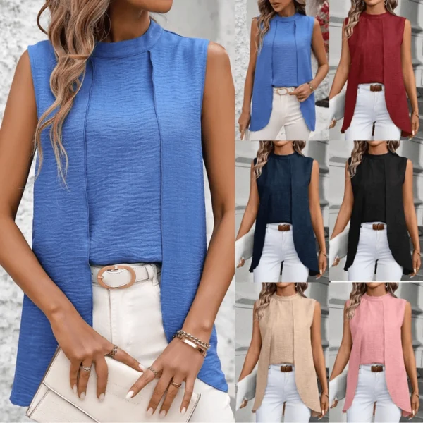 68a8674e83a30414f667769a_lg 2024 New Sleeveless Shirt For Women Vintage Fashion Casual Loose Irregular Hem Tops Personality Shirts Ropa De Mujer Ofertas