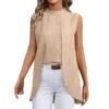 68a8674f83a30414f66776c8_lg 2024 New Sleeveless Shirt For Women Vintage Fashion Casual Loose Irregular Hem Tops Personality Shirts Ropa De Mujer Ofertas