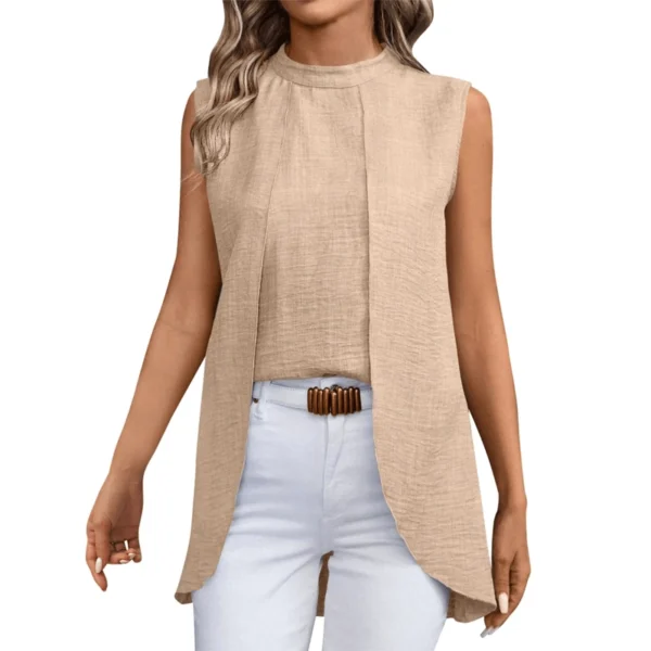 68a8674f83a30414f66776c8_lg 2024 New Sleeveless Shirt For Women Vintage Fashion Casual Loose Irregular Hem Tops Personality Shirts Ropa De Mujer Ofertas