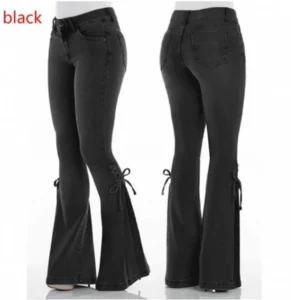Ladies Jeans Mid-waisted Denim Trousers Stretch Jeans
