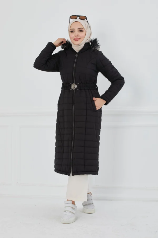 Quilted Long Coat Warm Stylish Outerwear