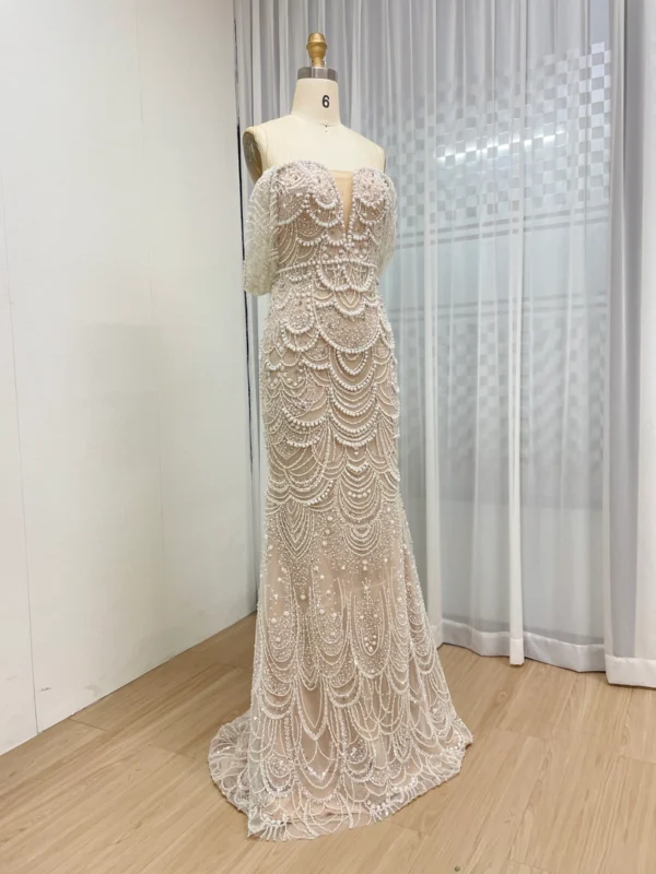 68b6da7fdc0a94056d3411f0_lg Beaded Mermaid Gown With Off-the-Shoulder Detail And Detachable Train MY30068-2