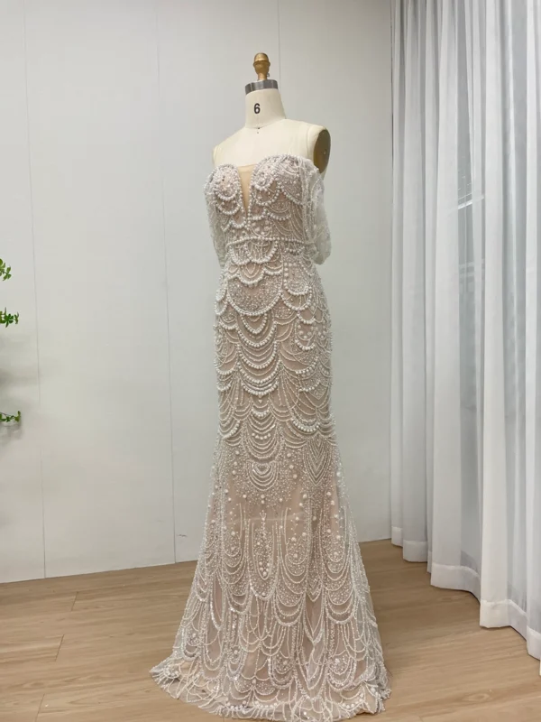 68b6da80dc0a94056d3411f4_lg Beaded Mermaid Gown With Off-the-Shoulder Detail And Detachable Train MY30068-2