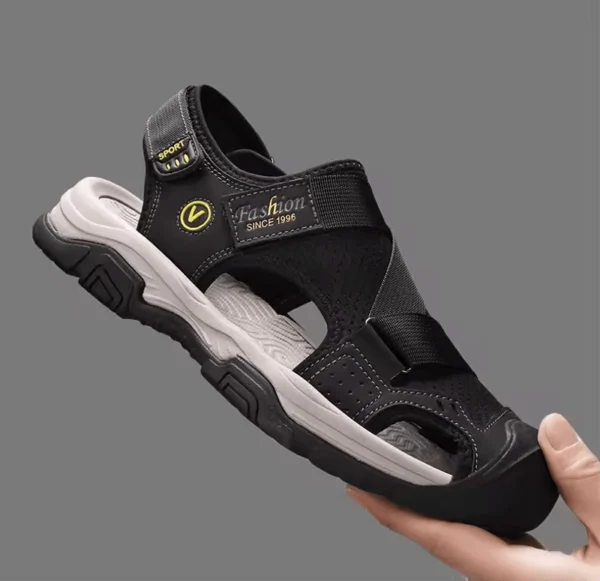 68bf953deca560067734c420_lg Custom Logo Leather Upper Large Size Summer Outdoor Men's Adjustable Sandals Handmade Sewing Breathable Rubber Factory Supply