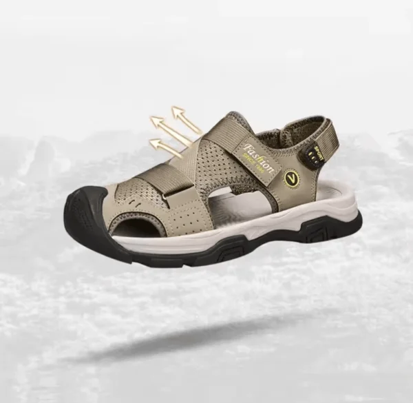 68bf953deca560067734c449_lg Custom Logo Leather Upper Large Size Summer Outdoor Men's Adjustable Sandals Handmade Sewing Breathable Rubber Factory Supply