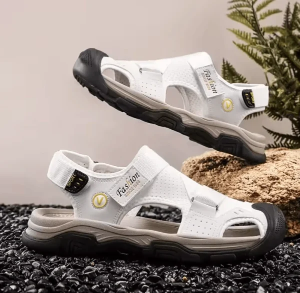 68bf953deca560067734c465_lg Custom Logo Leather Upper Large Size Summer Outdoor Men's Adjustable Sandals Handmade Sewing Breathable Rubber Factory Supply