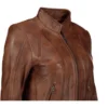 Women's Elba Waxed-Brown Leather Jacket