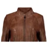 Women's Elba Waxed-Brown Leather Jacket