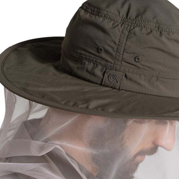 CUC401-J77-M-L (6) Craghoppers NosiLife Ultimate II Unisex Insect Protection Wide Brim Hat - Woodland Green - M/L