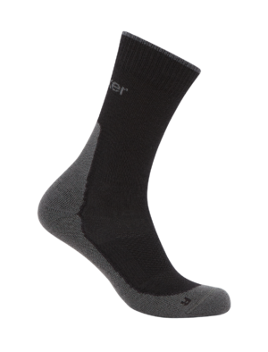 Icebreaker Hike+ Light Mens Merino Crew Socks - Black/Obsidian - L