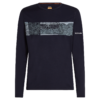 IB0A57BD401100L Icebreaker 200 Oasis Mens Merino Long Sleeve Crewe T-Shirt - Elevation Line - Midnight Navy - L