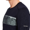 IB0A57BD401100L (4) Icebreaker 200 Oasis Mens Merino Long Sleeve Crewe T-Shirt - Elevation Line - Midnight Navy - L