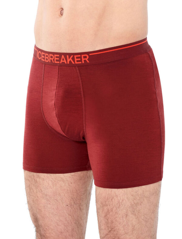 IB103029011100L (4) Icebreaker Anatomica Mens Merino Boxer Underwear - Jet Heather - L