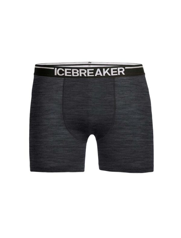 IB103029011100L Icebreaker Anatomica Mens Merino Boxer Underwear - Jet Heather - L