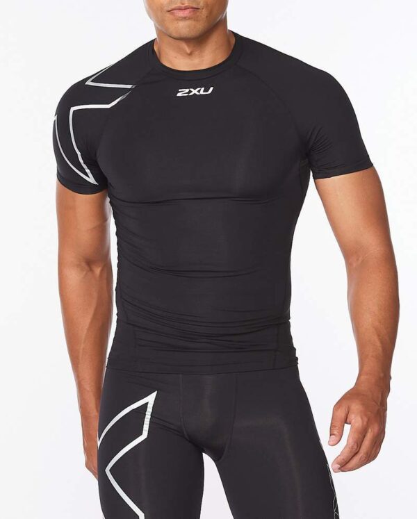 2XU Core Compression S/S - Black/Silver - L
